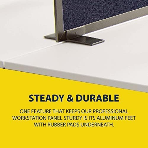 OBEX Acoustical Free Standing Privacy Screen, Cubicle Accessories Desk Privacy Panel, Desk Dividers for Office, Office Furniture Partitions Portable Sound Proof Dividers, 12" x 42", Slate
