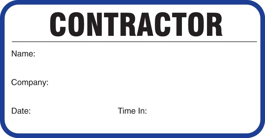 Standard Visitor Badges in Books, Standard Contractor Sign-in Books with Security Badges, 500/Books