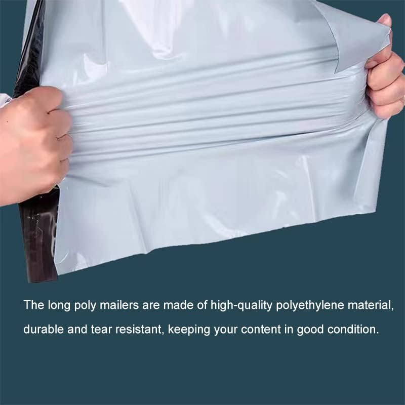 100 Pack 10x30 Inches Long Poly Mailers, Long Shipping Bags White Envelopes Packaging for Unique Narrow Items Mailing