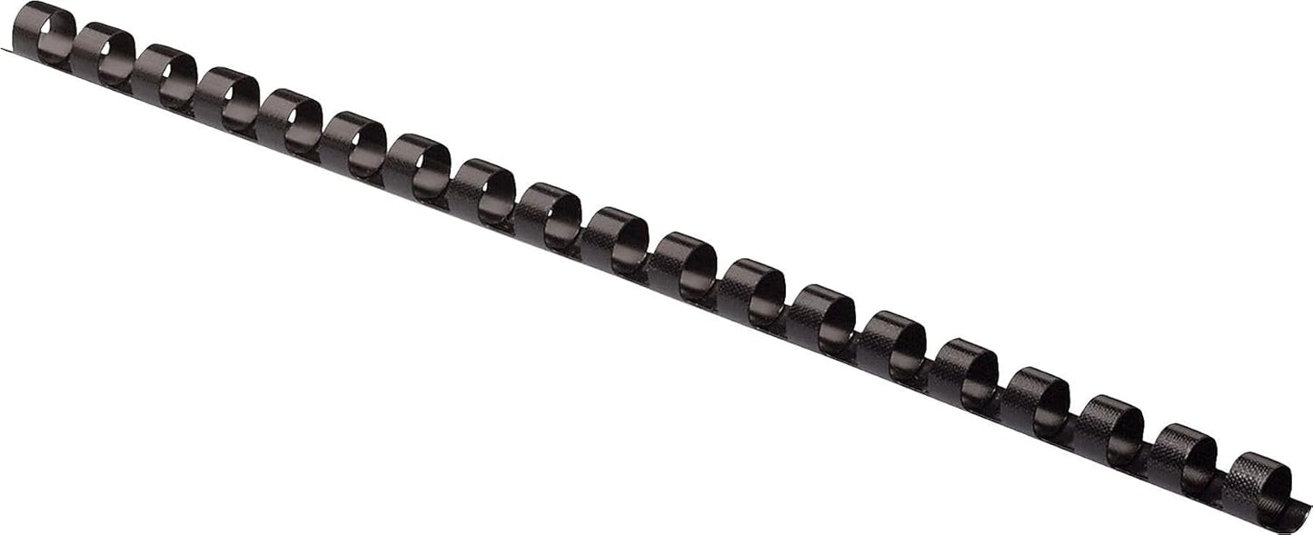Fellowes Plastic Binding Combs - Round Back, 5/16 Inches, 40 sheets, Black, 100 Pack (52507)