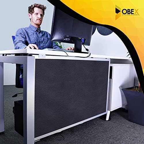 OBEX Acoustic Table Mounted Modesty Desk Privacy & Sound Absorbing Panel for Office Cubicles, 24" x 66", Slate