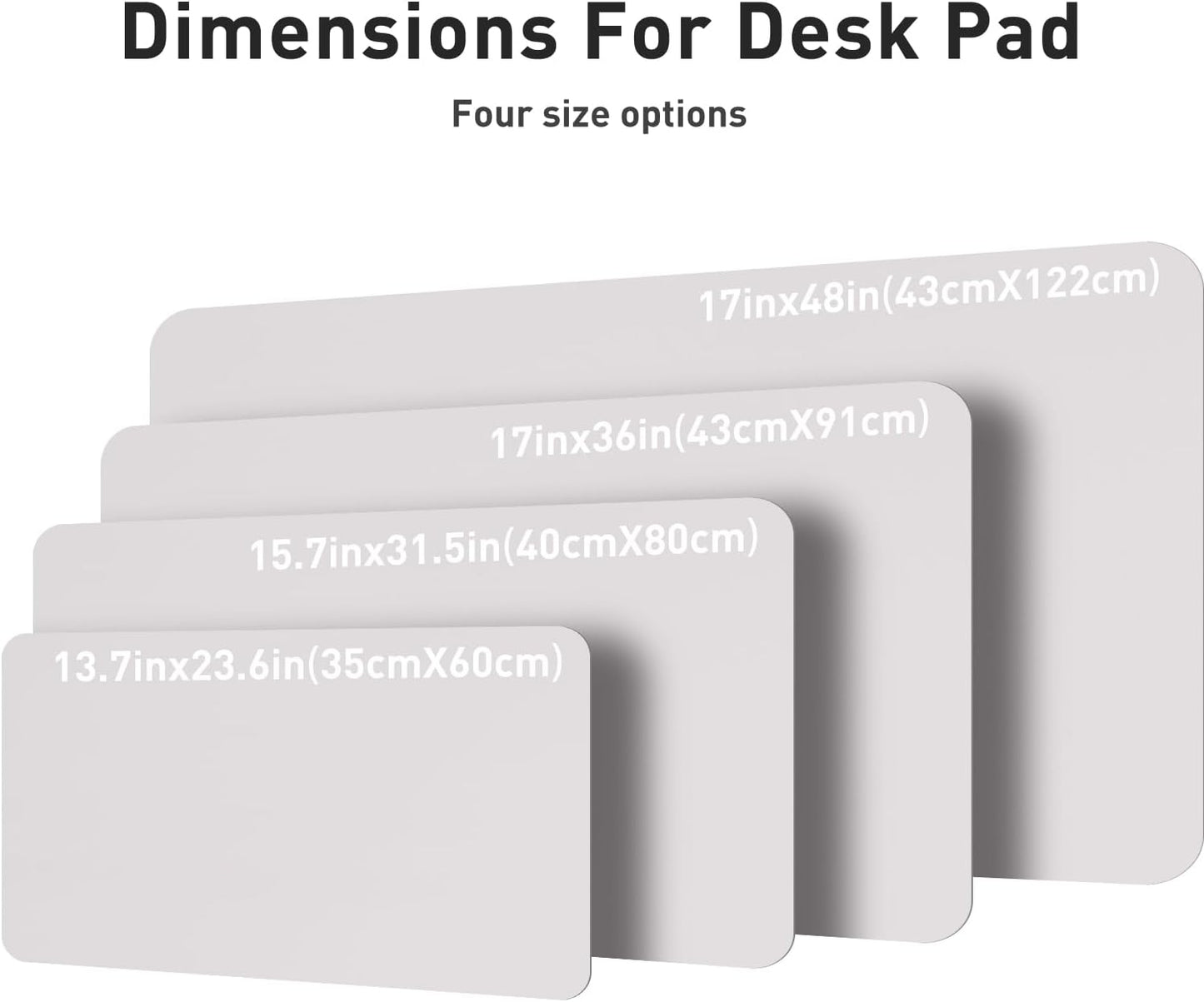 Aothia Large PU Leather Desk Pad Protector – Non-Slip Mouse Pad & Writing Mat for Office/Home, Waterproof, Easy to Clean (36" x 17", Pale Lavender White)