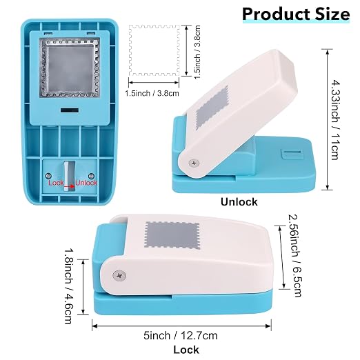 Square Stamp Punch, 1.5 inch Stamp Punch, Large Square Postage Stamps Puncher - Image 7