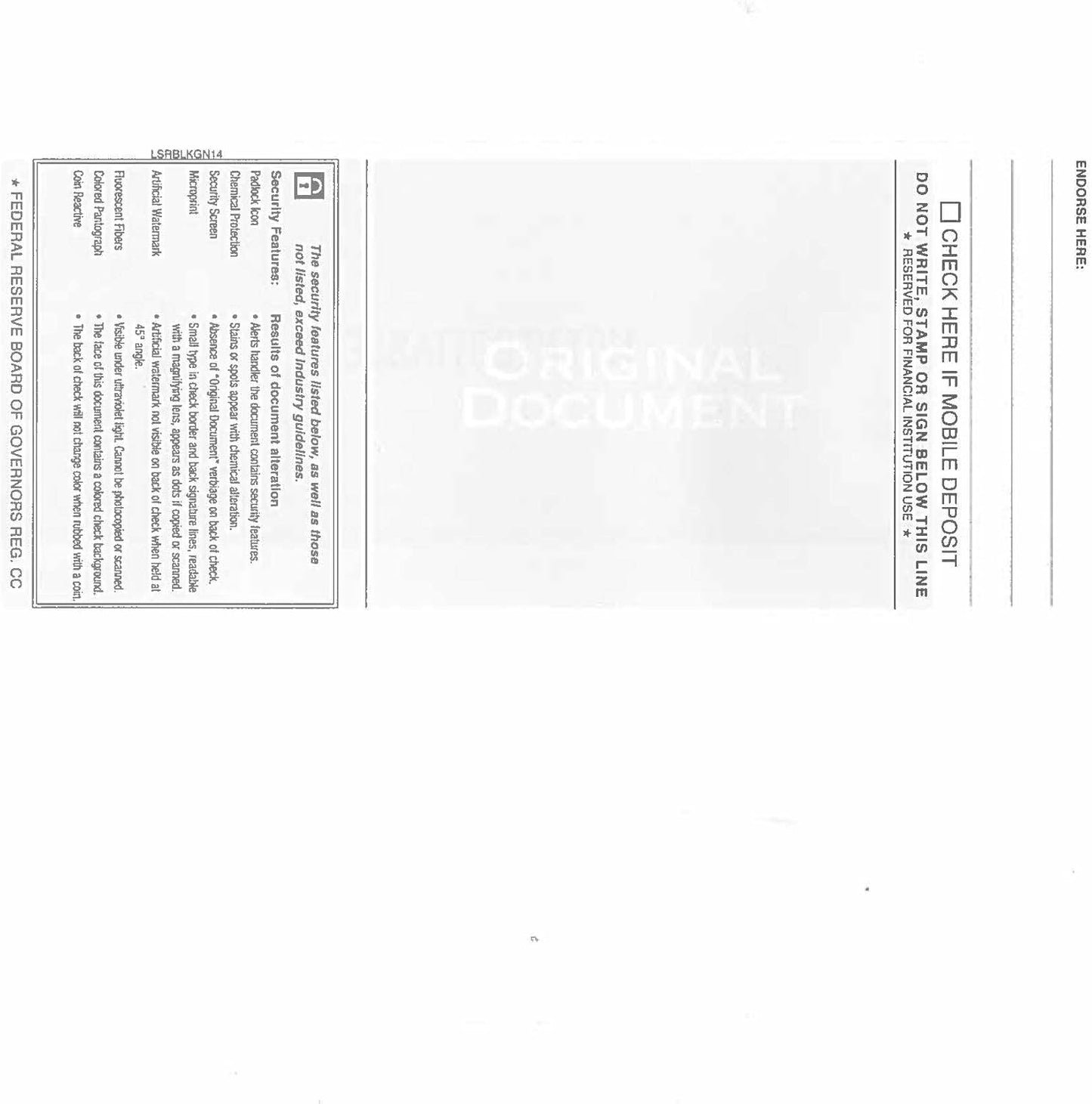 Classic Blank Business Middle Check, Blank Computer Check Paper with Green Herringbone Background and Signature Line, 500/Pk