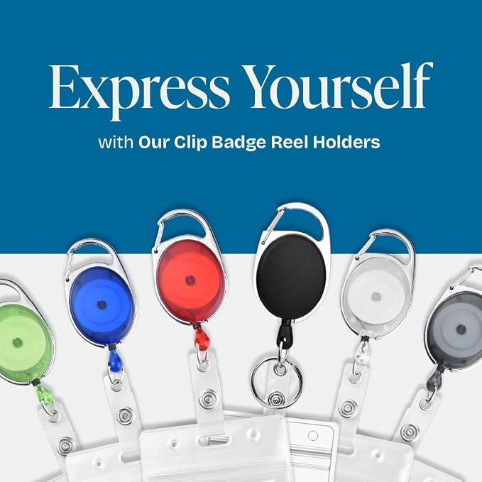2 Pack Id Badge Holder With Clip – Transparent Yellow Badge Reels with Id - Image 7