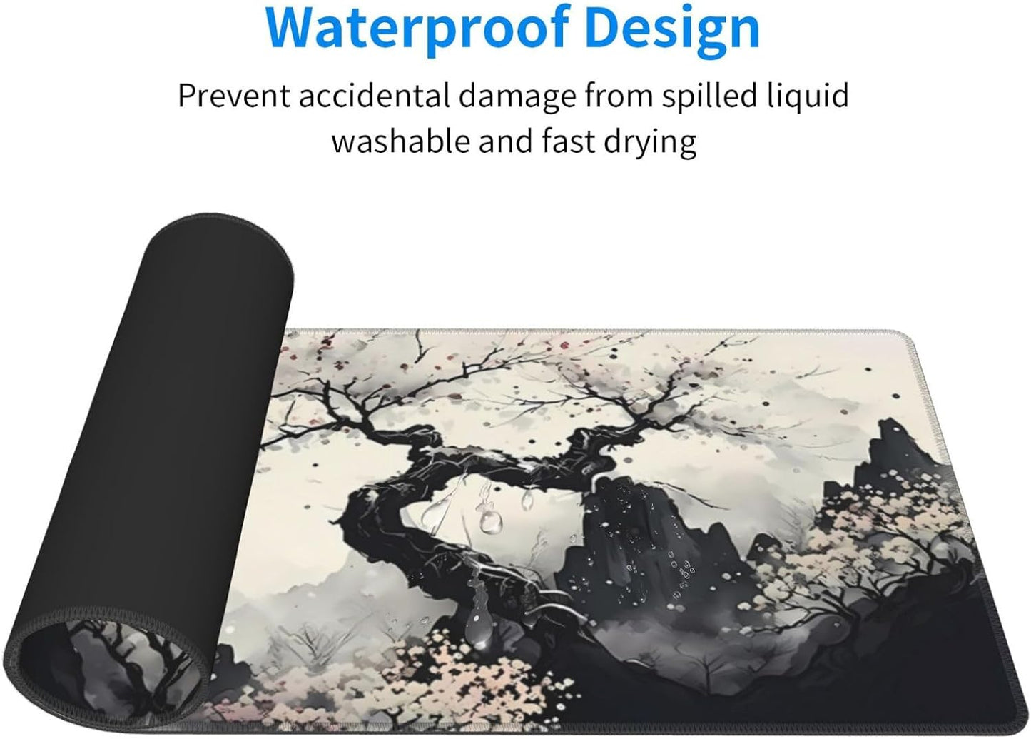 Japanese Mouse Pad, Large Japanese Desk Mat, XL Anime Gaming Keyboard Mat, Non-Slip Rubber Base, Big Extended Desk Protector for Home Office, 31.5โx11.8โ