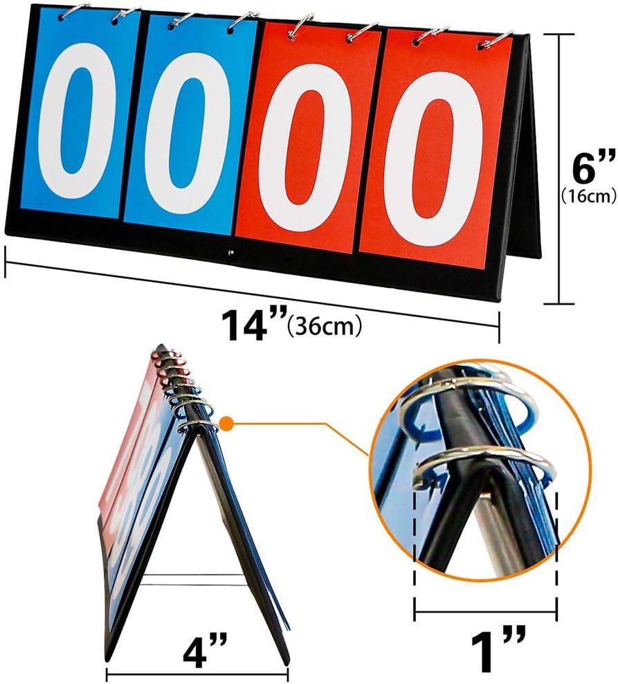 APORO Portable Table Top Scoreboard Flipper, Multi Sports Score Flip Scoreboard