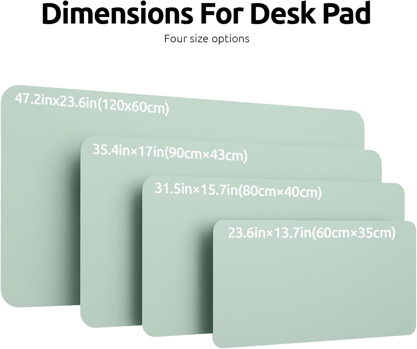 YSAGi Leather Desk Protector, Office Mat, Large Mouse Mat, Non-Slip PU Leather Blotter, Laptop Desk Pad, Waterproof Writing Pad for Office and Home (Pale Green, 47.2" x 23.6")