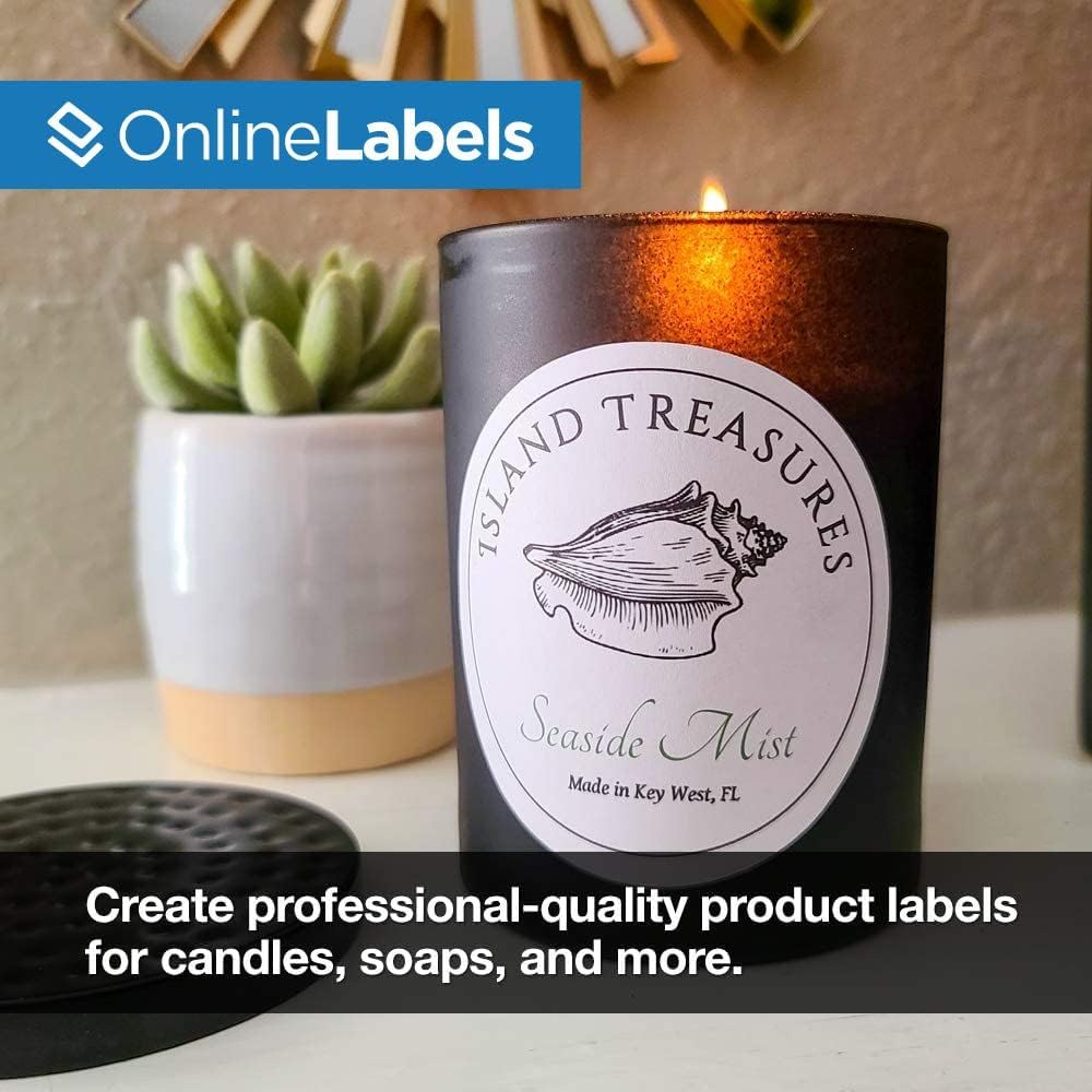 OnlineLabels 3" Round Labels – Permanent Adhesive, White Matte – for Product Packaging, Bottles, & Custom Stickers – for Inkjet & Laser Printers – Pack of 30,000 Labels, 5,000 Sheets OL2279WX