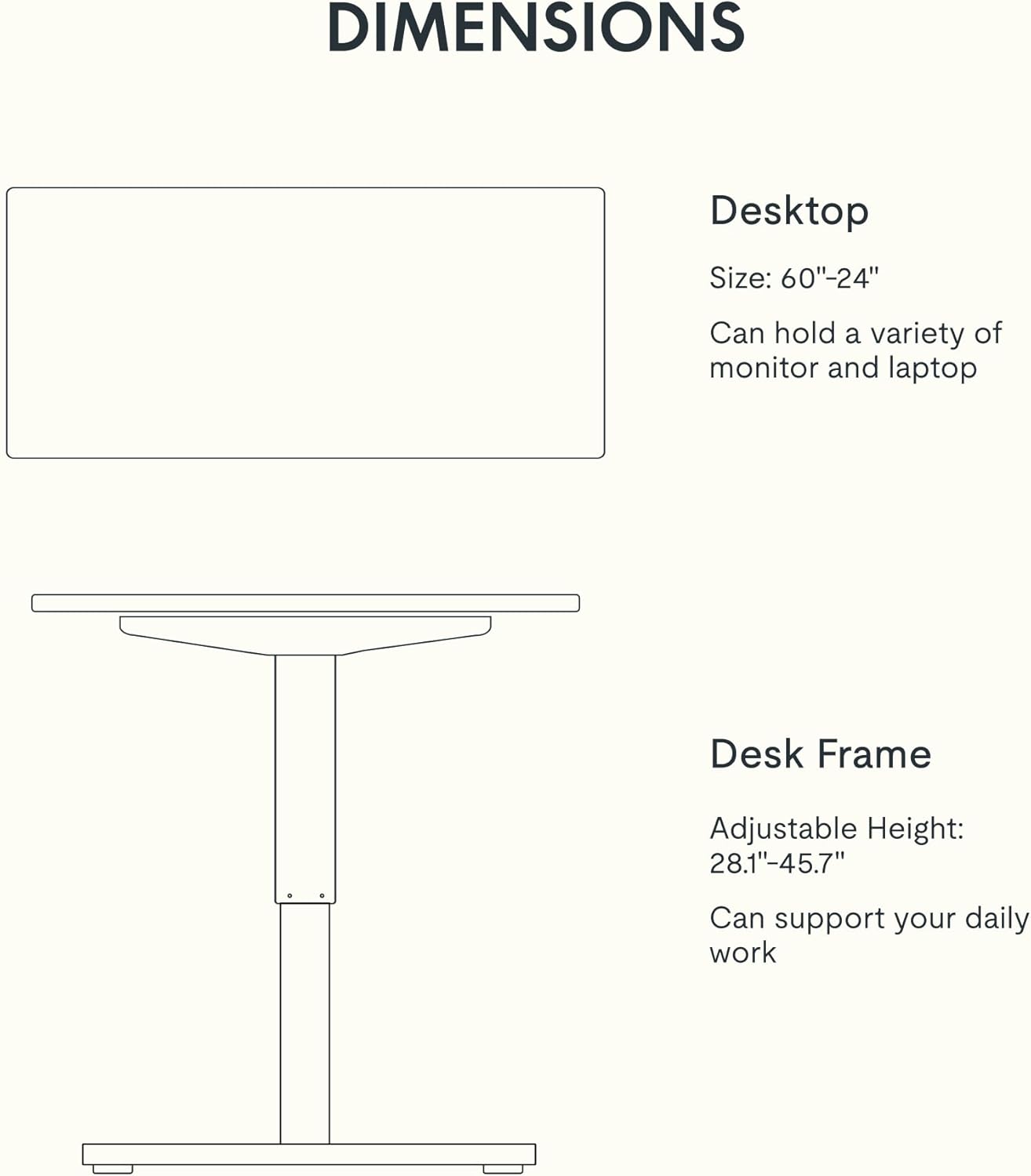 FLEXISPOT EN1 Whole-Piece Standing Desk - 60"x24" Electric Stand Up Desk Workstation, Home Office Computer Standing Table Height Adjustable (Black Frame + Mahogany Top, 2 Packages)