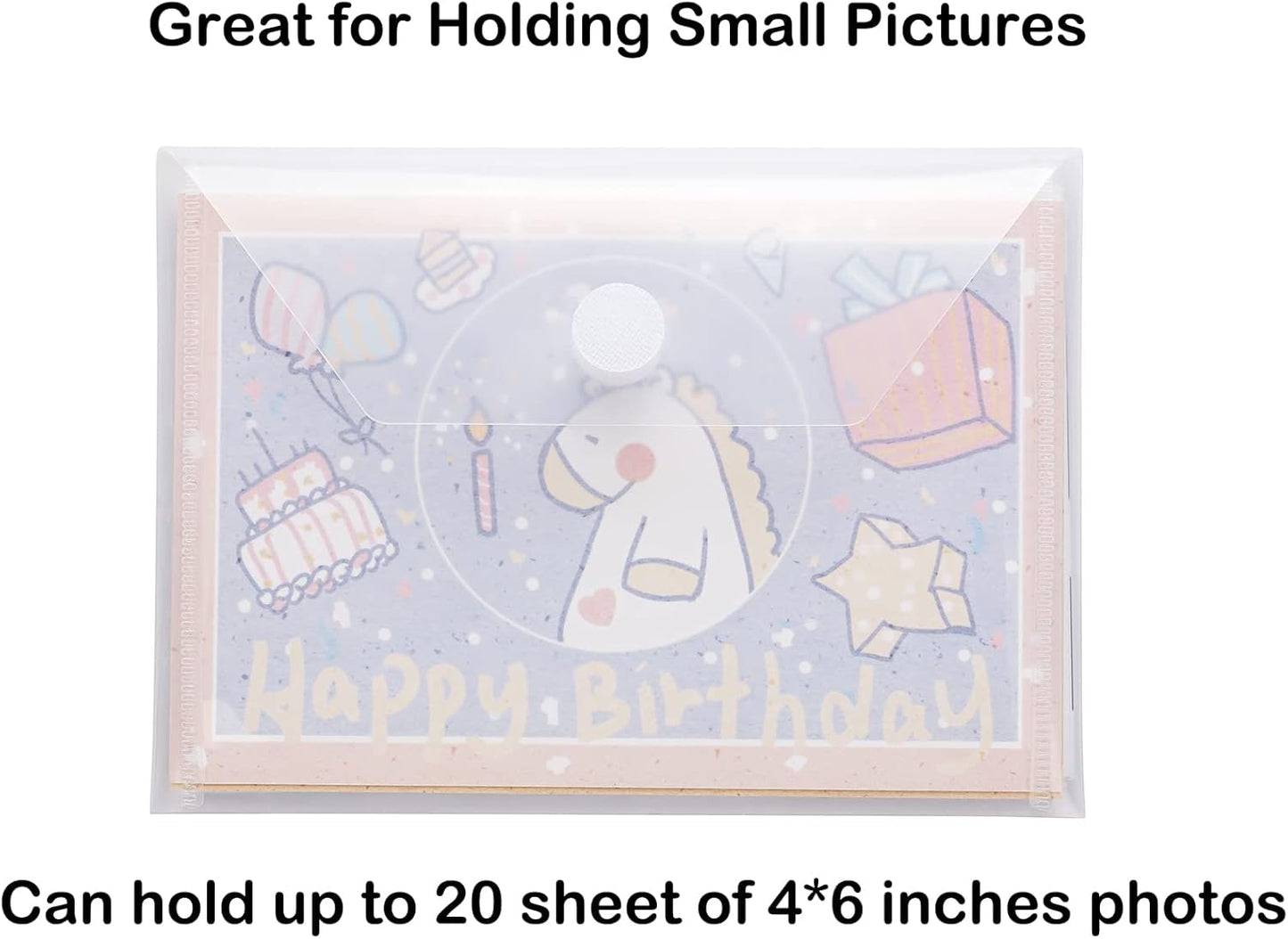 4x6 Plastic Envelopes Hook Loop Closure Coupon Receipt Storage Holder 40 Pack