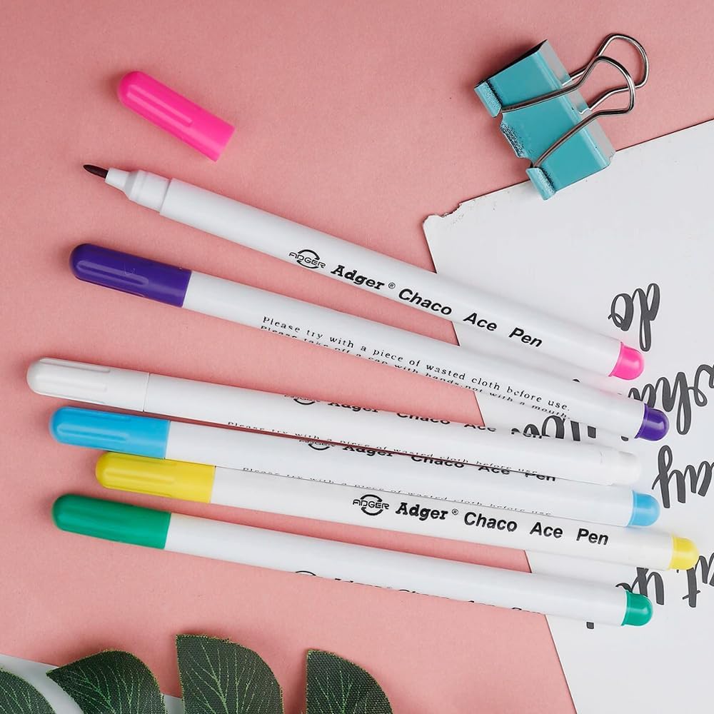 TopHomer Water Erasable Fabric Marking Pen Temporary Marking Auto-Vanishing Pen Fabric Markers Pen Colorful Water Soluble Ink for Dressmaking, Handicraft, Embroidery, Artificial Flowers(White)