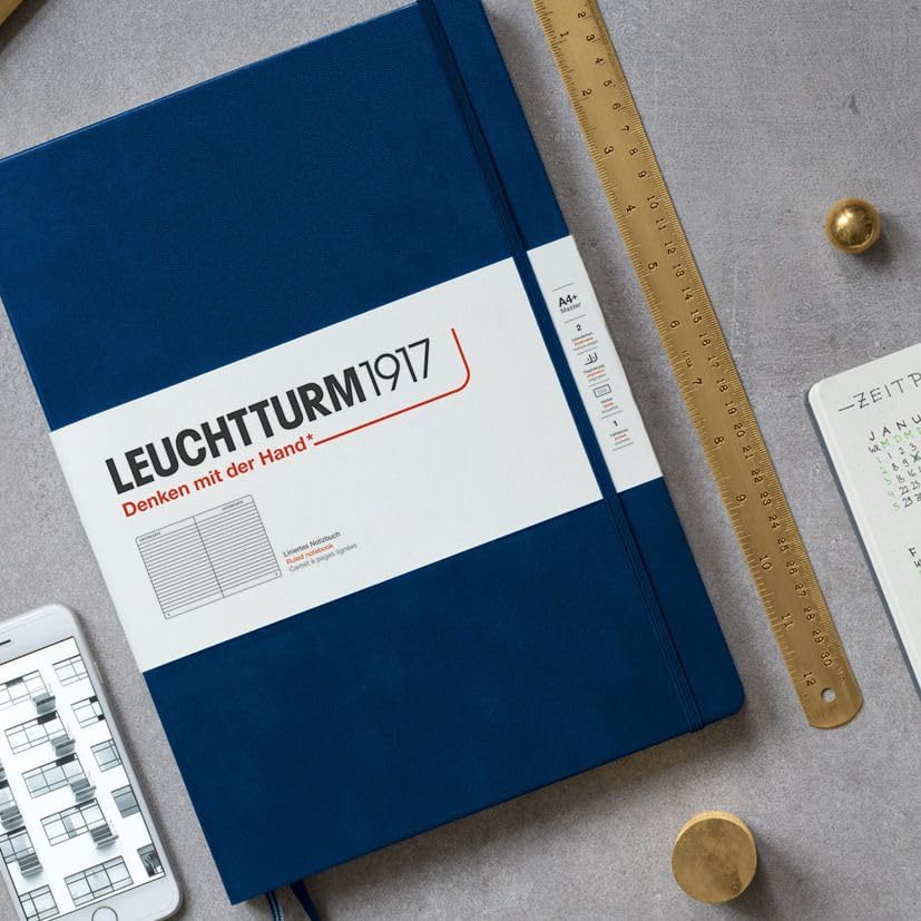 LEUCHTTURM1917 - Notebook Hardcover Medium A5-251 Numbered Pages for Writing and Journaling (Light Grey, Ruled)