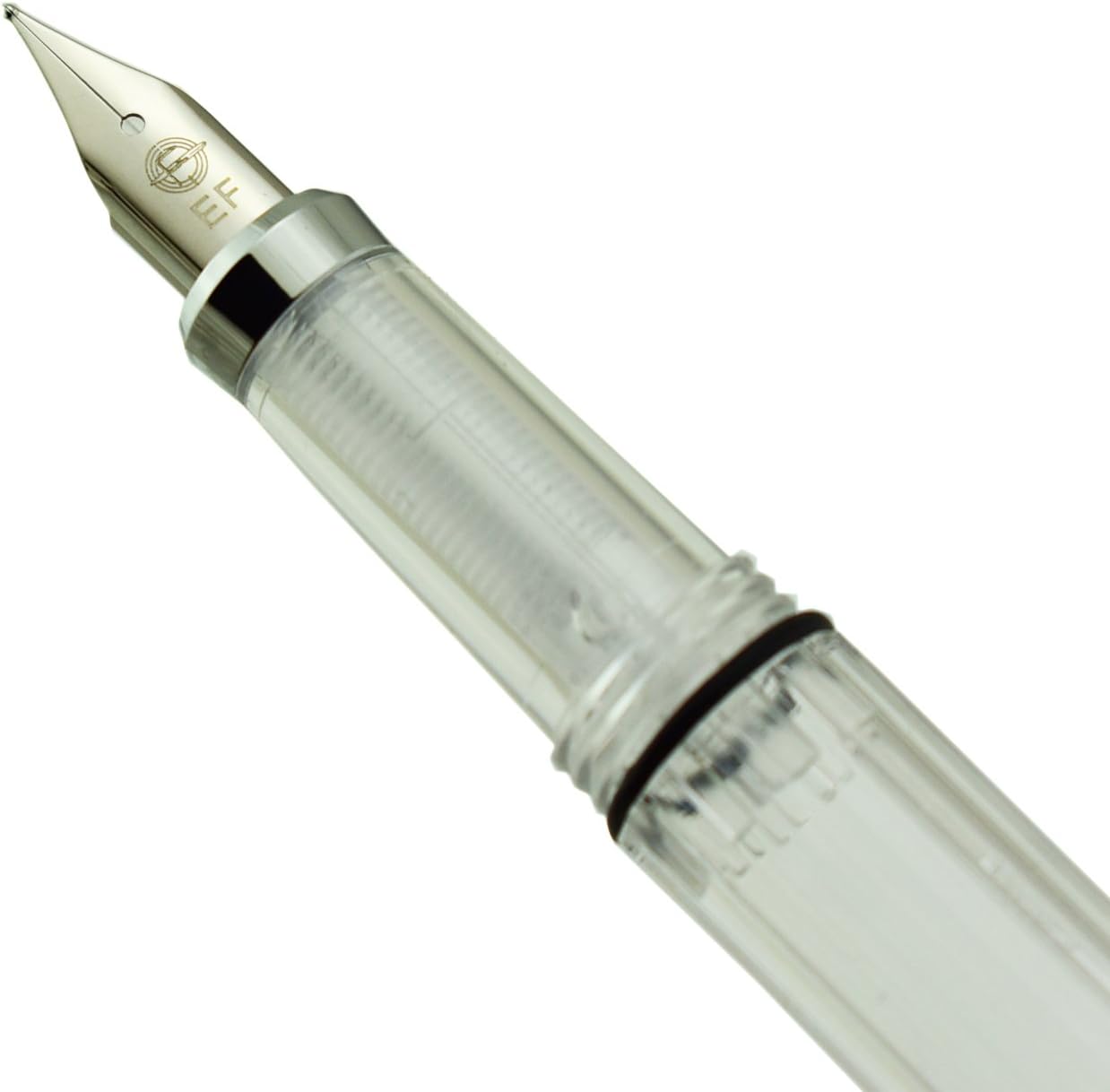 Lanxivi Yongsheng 3008 Piston Fountain Pen EF Extra Fine Nib,Transparent SilverTrim 4 Colors Set
