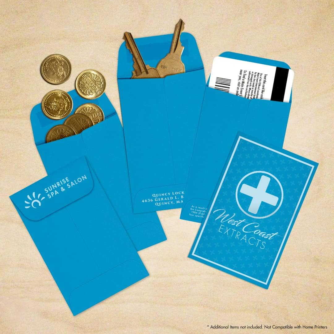 LUXPaper #1 Coin Envelopes | 2 1/4" x 3 1/2" | Pool Blue | 80lb. Text | 250 Qty