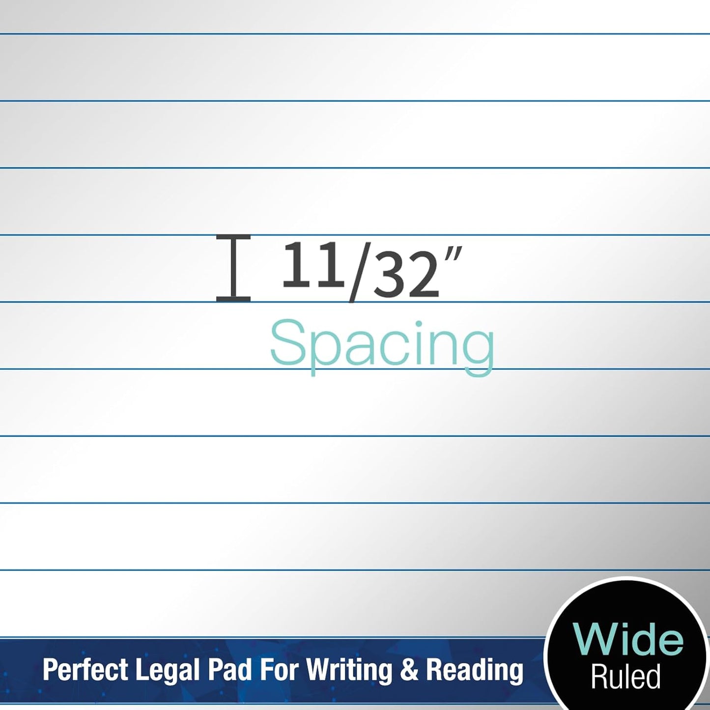 Woodlake Legal Pads 8.5 x 11 , 6 Pack, Wide Ruled Note Pad, Premium 60 GSM White Paper Pad, No Ink Bleed, Micro‑Perforated Notpad, Sturdy Chipboard Back, 50 Sheets/Pad,for School, Office & Home, Made in USA