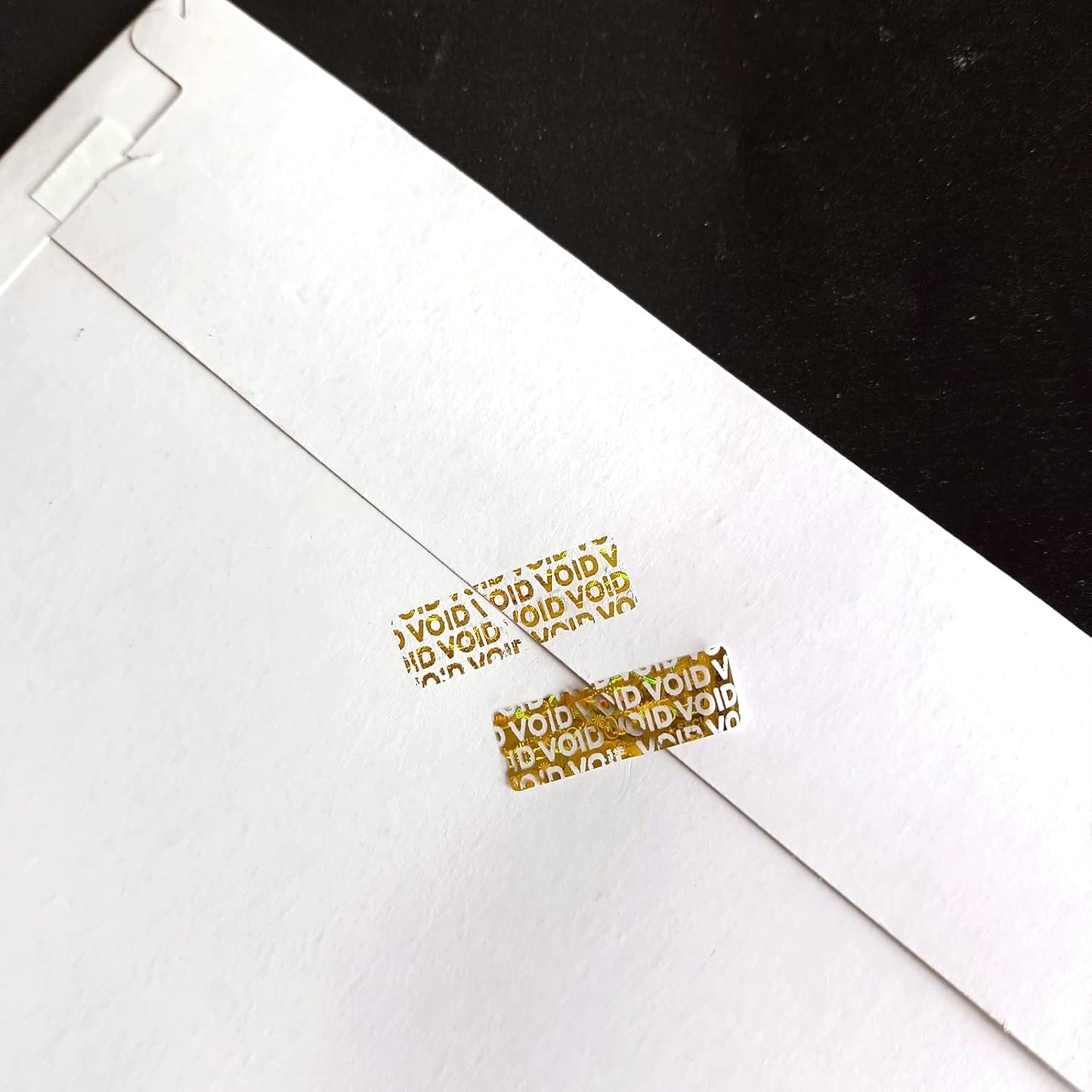 380pcs Hologram Tamper Proof Stickers Security Labels Genuine Warranty Void Seal Tamper evident Original Sticker with Unique Serial Number (1.2x0.4inch,Gold)