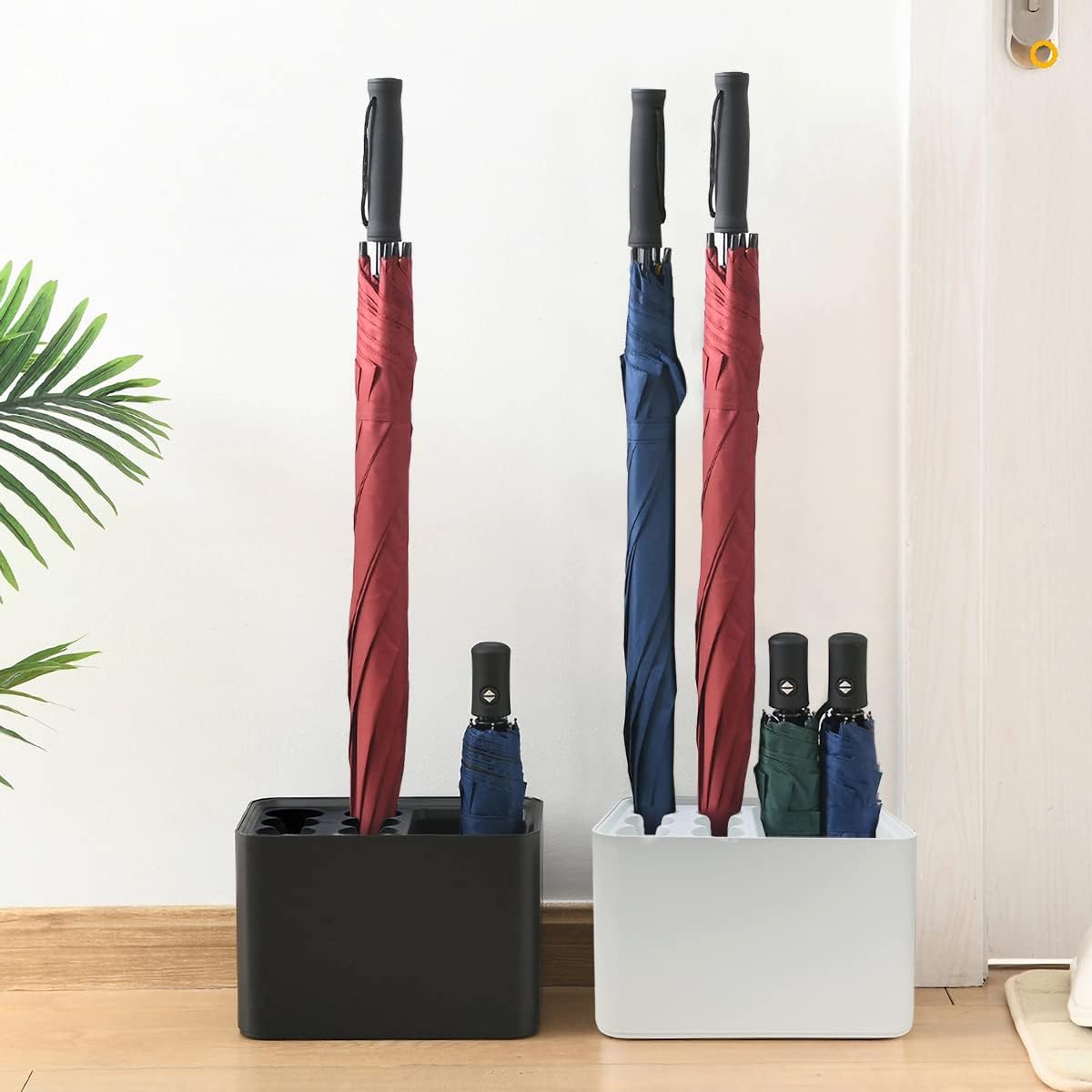 GeLive Umbrella Stand Rack Umbrella Holder with Drip Tray for Entryway Corner Space Saving Organizer Home Office Decor Stored 10 Umbrellas (Black)