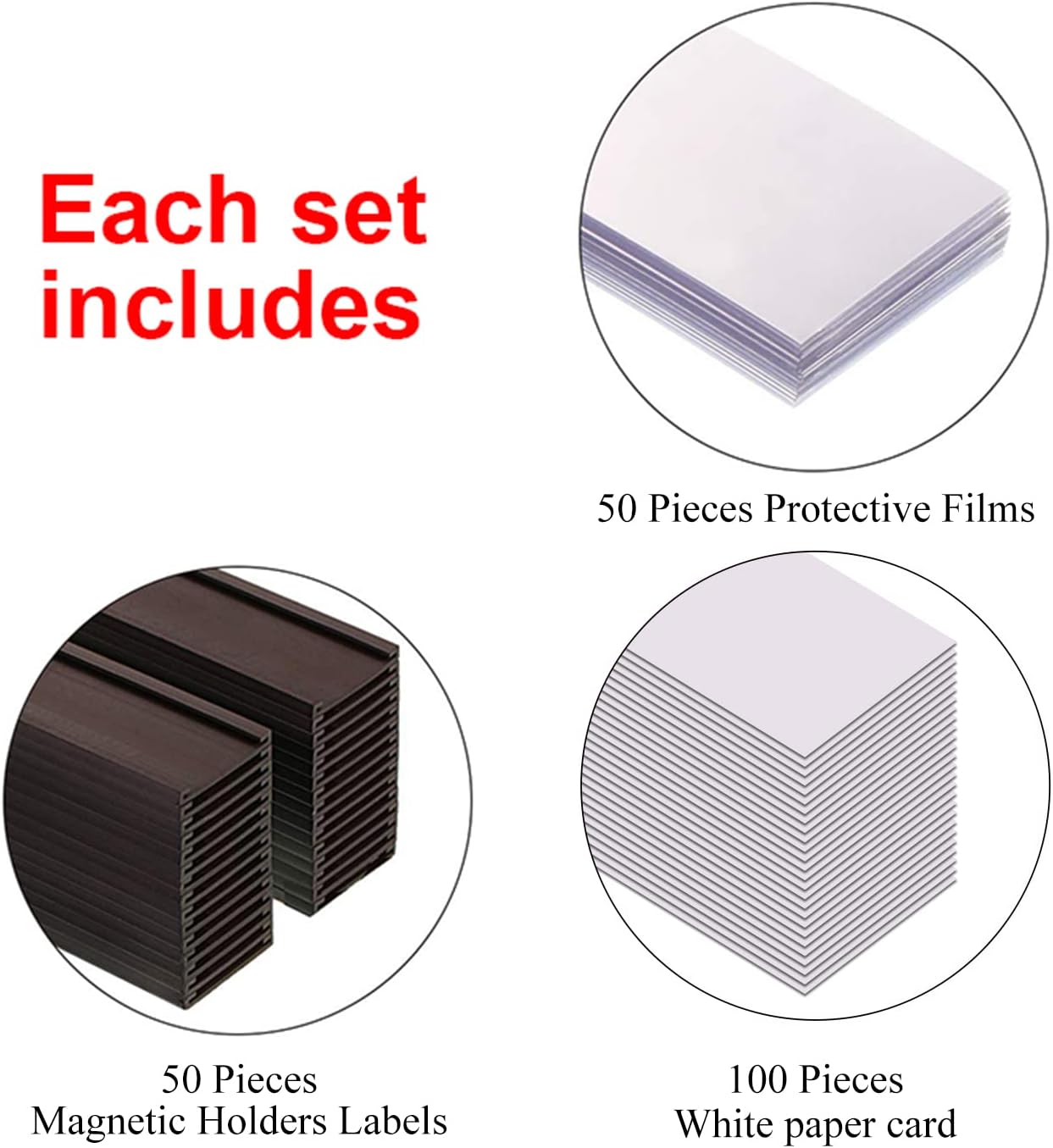 C Channel Magentic Label Holders 1.6x4 Inch, Magnetic Labels for Shelving,Magnetic Data Card Holders File Cabinet Labels,Pack of 50 …