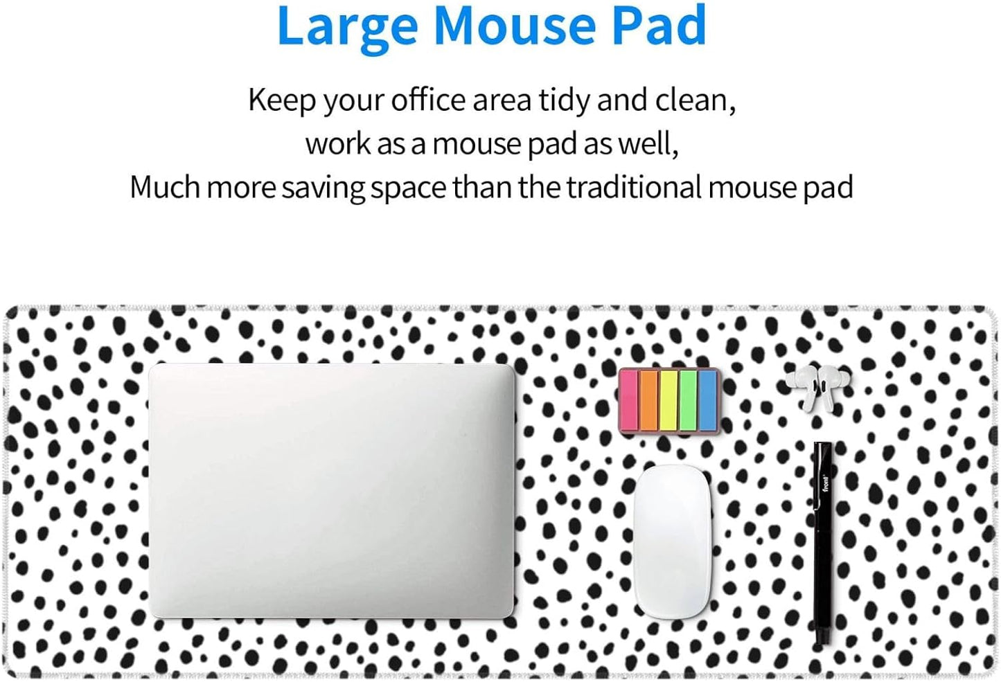 Extended Gaming Mouse Pad, Large Gaming Mouse Waterproof with Stitched Edges, Non-Slip Desktop Pad for Home and Office, Level Up Your 31.5x11.8 Inchโฆ (Speckle Pattern)