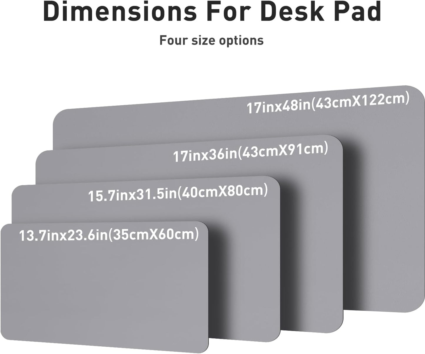 Aothia Leather Desk Pad Protector, Mouse Pad, Office Desk Mat, Non-Slip PU Leather Desk Blotter, Laptop Desk Pad, Waterproof Desk Writing Pad for Office and Home (36" x 17", Light Grey)