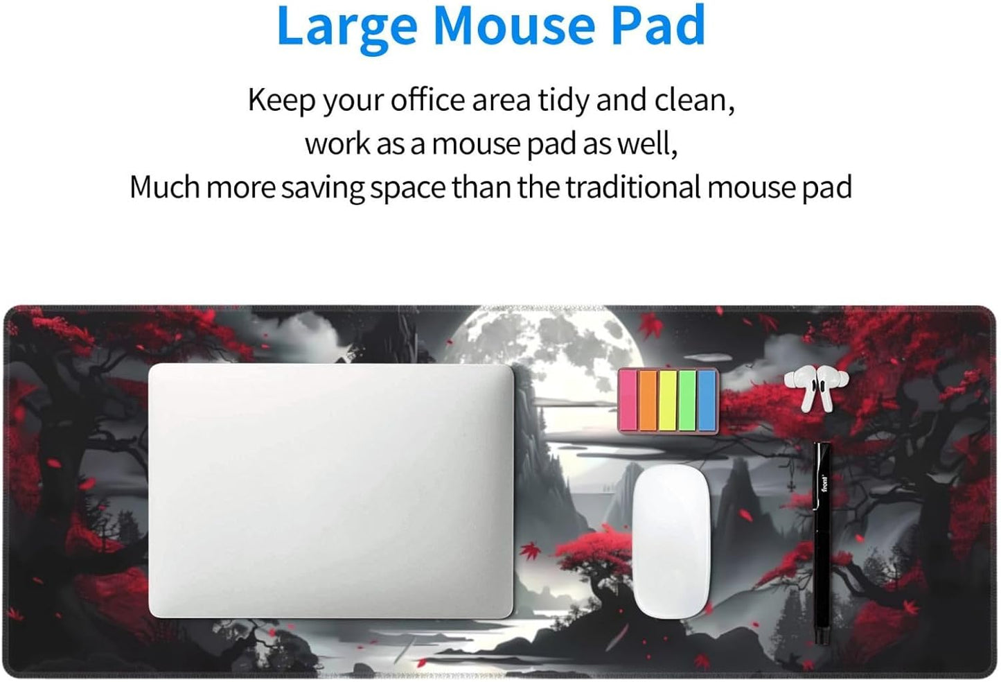 Gaming Mouse Pad Desk Pad,Extended Big Mouse Pad,31.5x11.8 Inch Long Computer Keyboard Mouse Mat Mousepad with 3mm Non-Slip Base and Stitched Edge for Gaming and Officeโฆ (Dark Canyon)