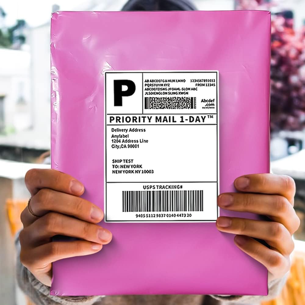 POLYSELLS 100 pcs 24x24 Inches Pink Poly Mailers Shipping Envelopes, Strong Adhesive Sealing, Waterproof, and Tear-resistant Postal Mailing Bags for Clothing, Books, and Accessories