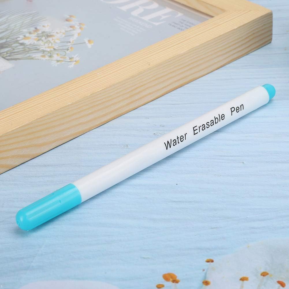 Water Erasable Fabric Marking Pens for Sewing, Blue Single Head, DIY Tailoring Tool, 10 Pack
