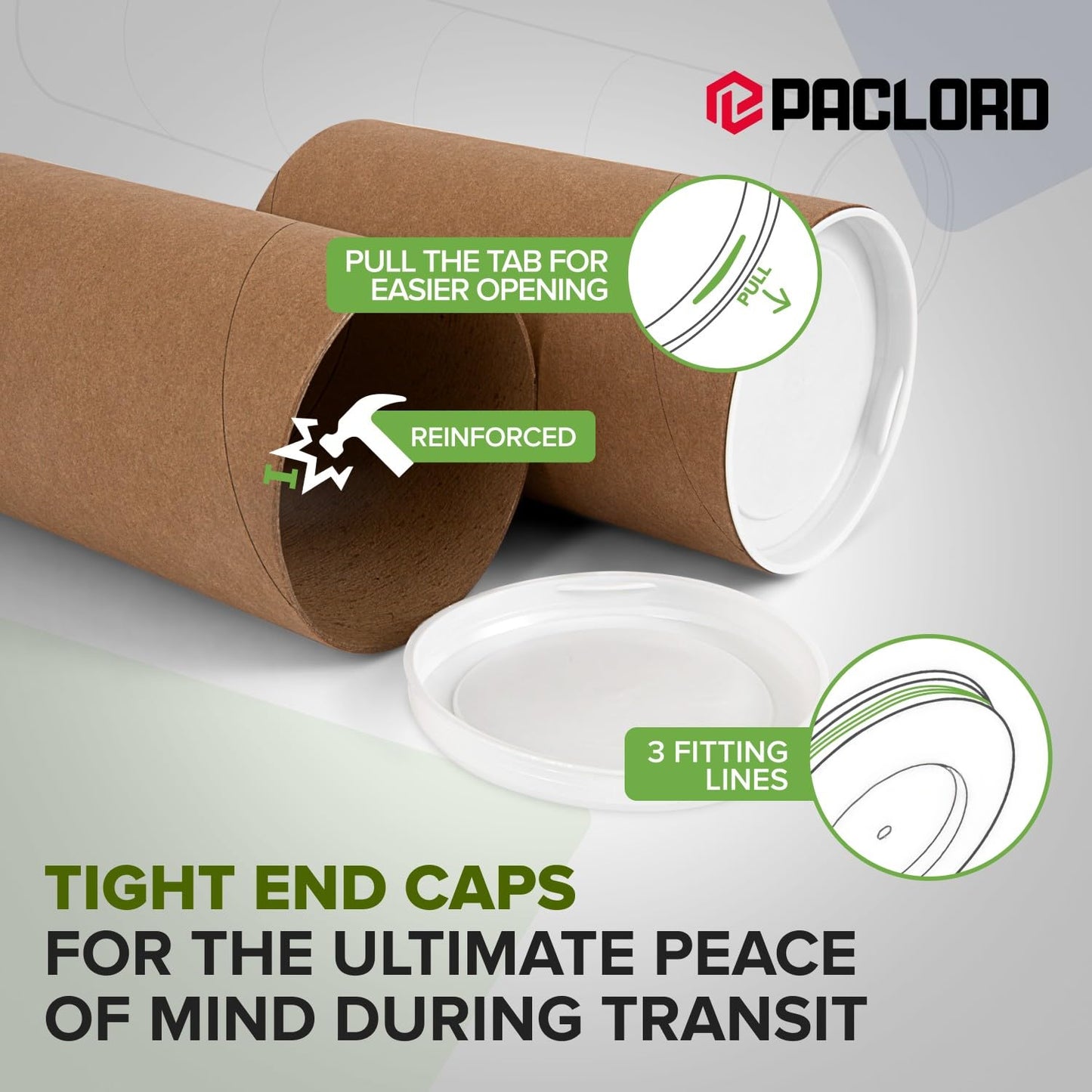 4" x 6" Reinforced Kraft Paper Mailing Tubes, Pack of 4 Tubes with 2 Caps Each – USPS Approved Poster Tube – Made in USA Cardboard Tube for Shipping and Storing Posters, Prints, Artwork, or Documents