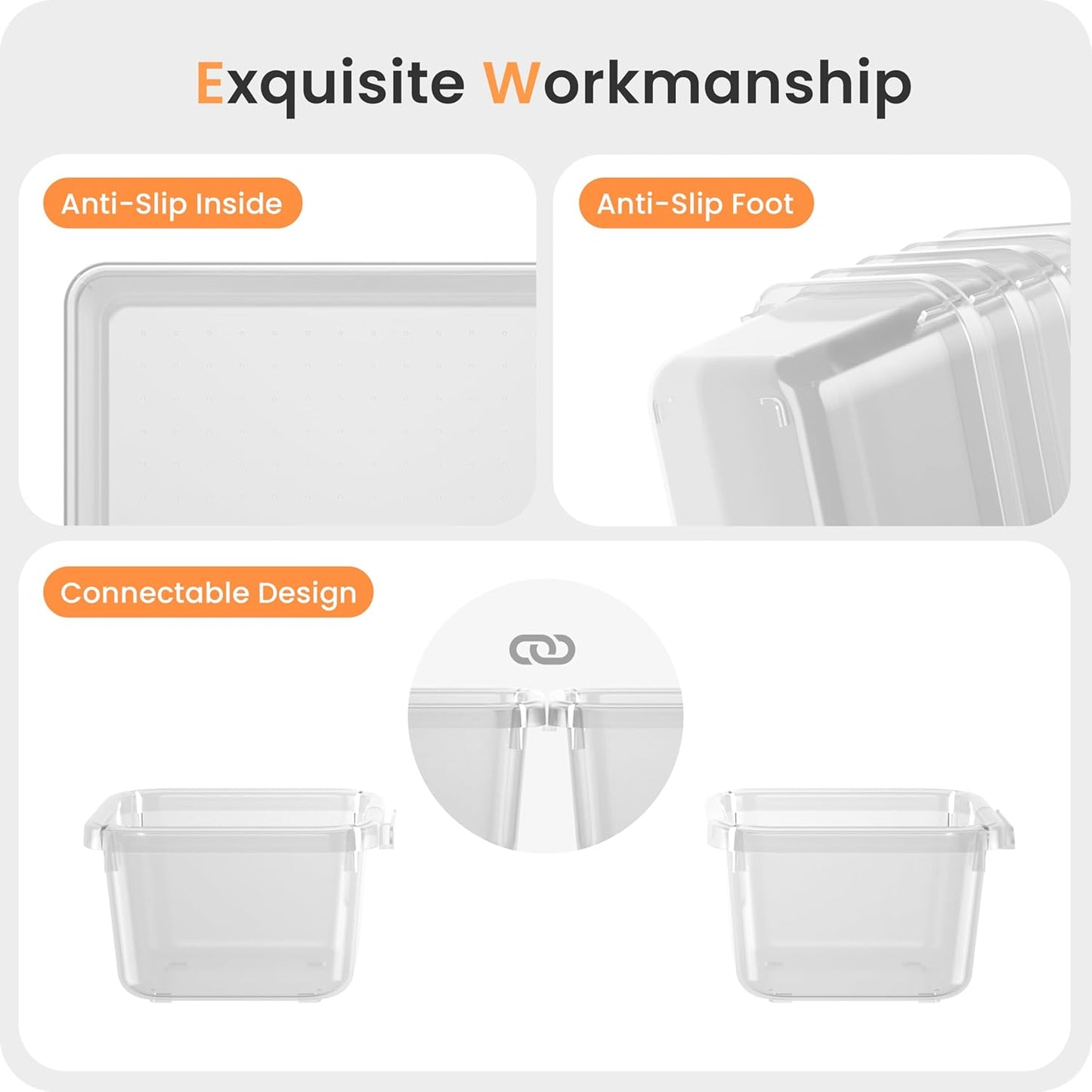 ใMilitary Gradeใ Drawer Organizer, ใ๐ฑ๐ฆ๐ถ๐๐ฒใ Clear Makeup organizer, ใHolds 177 Itemsใ Bathroom Organizers and Storage, Plastic Desk Organizer Divider, Organizer Bins for Office Vanity A-LUGEI