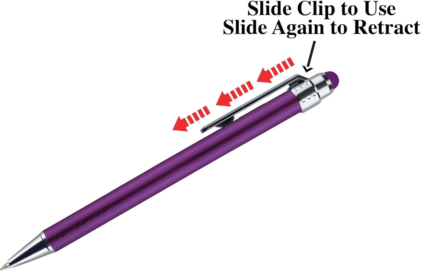 Personalized Pens with Stylus Tip -Bright Vibes- Click action - Custom - Black writing - Printed Name pens - Imprinted with Your Logo or Message - FREE PERSONALIZATION - 12 Pens/Box (Red)