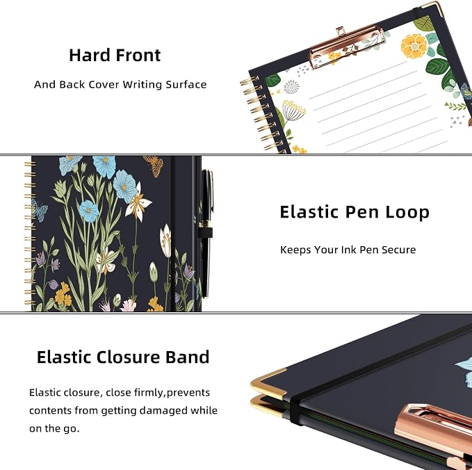 Ospelelf Clipboard with Storage 8.5 X 11,Padfolio Organizer, Spiral Portfolio - Image 6