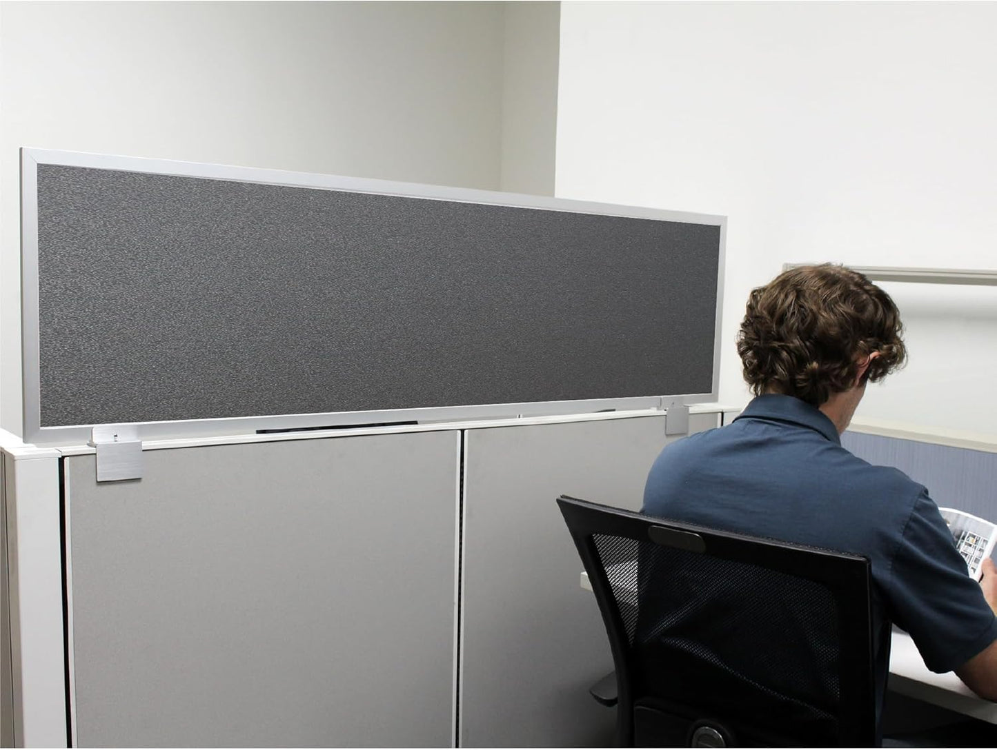 OBEX Acoustical Cubicle Privacy Screen Extender Desk Panel & Office Divider, Add Separation & Block Noise, 24" x 30", Graphite