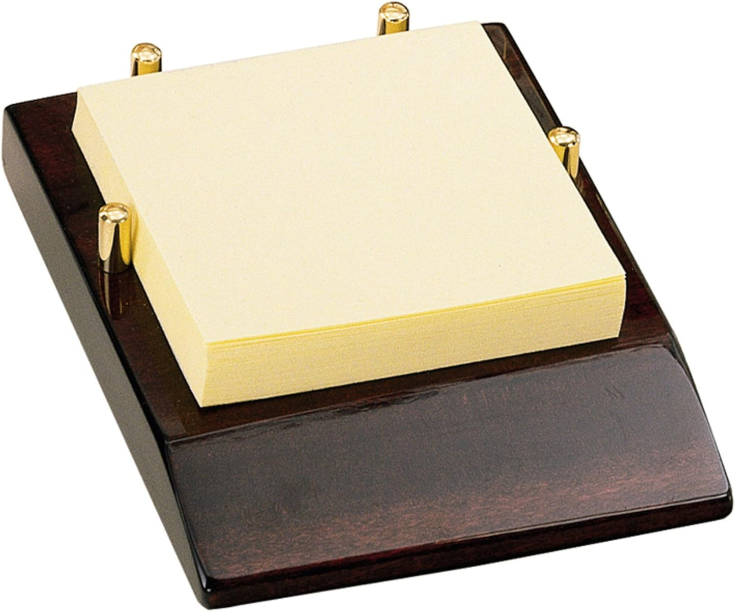 Howard Miller Note Pad Caddy II – Luxury Desktop Note Pad Holder Wooden Memo Organizer with Polished Brass Accents High Gloss Desk Organizer for Notes Gift Desk Accessory in Green Gift Box