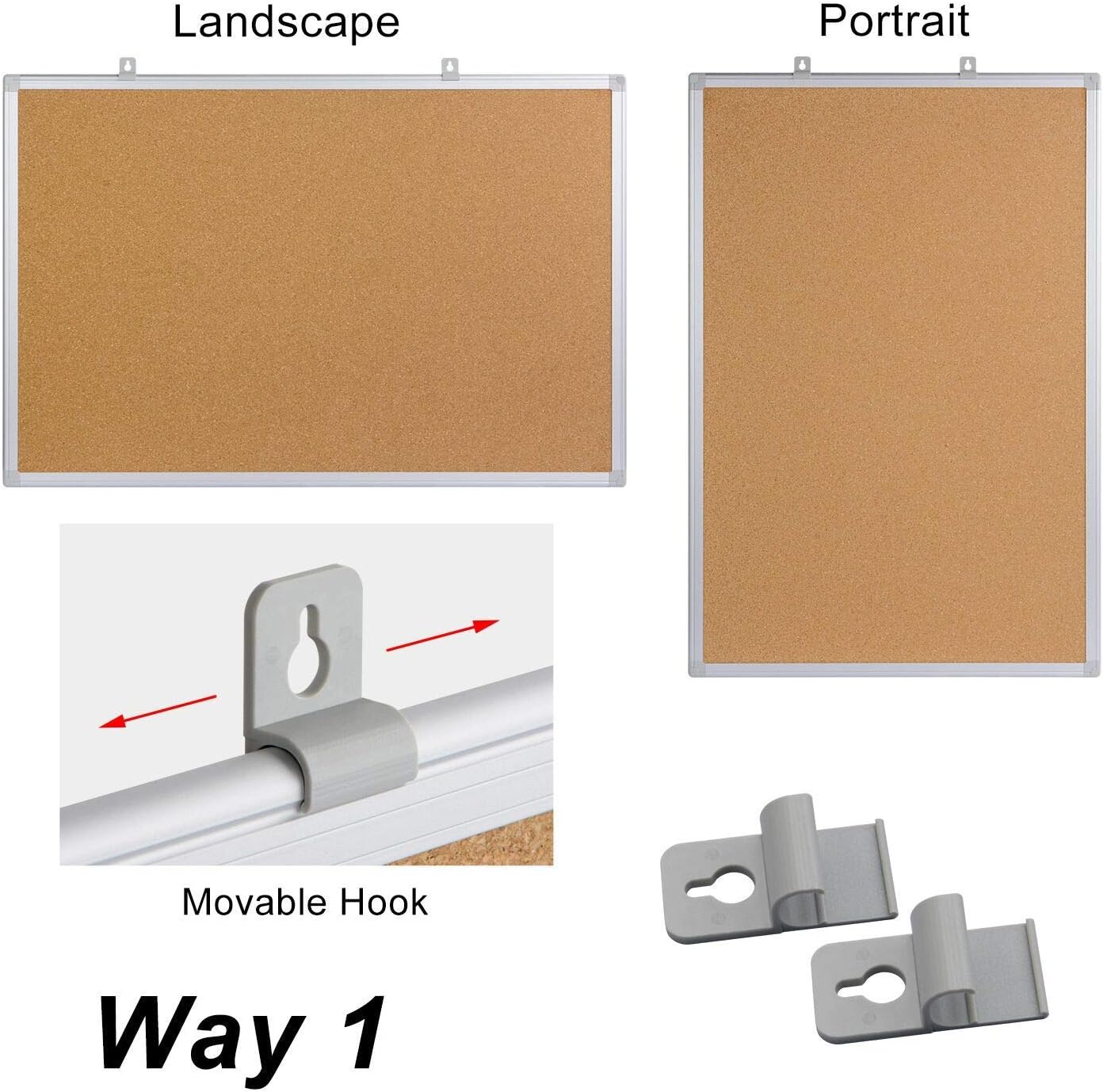 Board2by Bulletin Board 36 x 48, Silver Aluminium Framed 4x3 Large Wall Mounted Cork Office Notice Pin Board