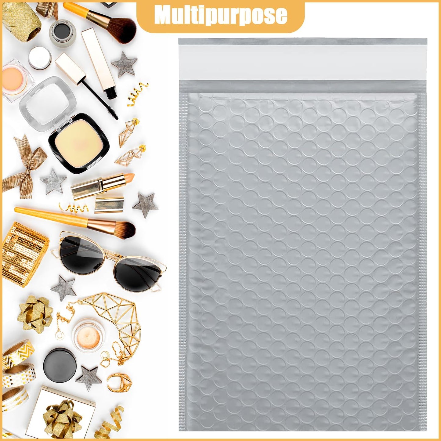 9.5in x 13.5in Bubble Mailer, Gray Poly Mailer, Padded Envelope, Shipping Envelope, Waterproof, Self-Sealing, For Small Business, Shipping, Mailing, Boutique Packaging(25PCS)