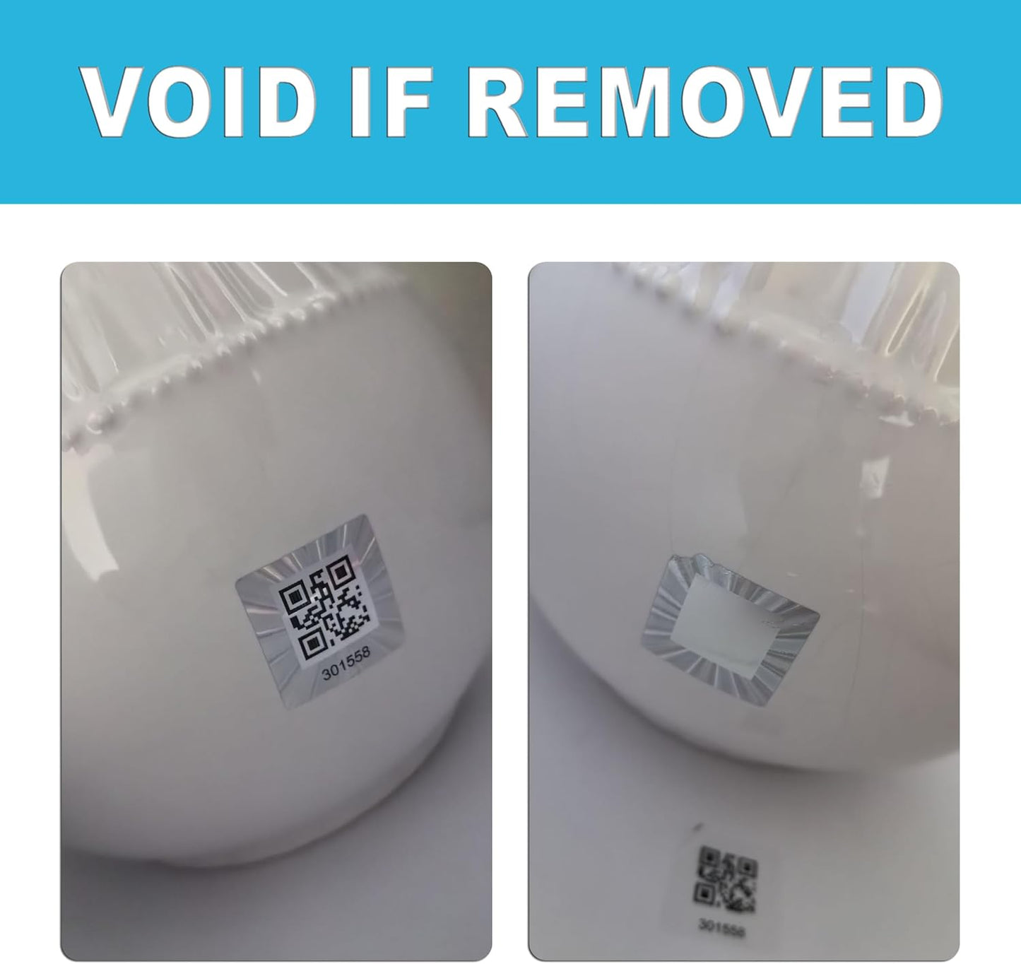380pcs Hologram QR Code Labels, Tamper-evident Security Seal Sticker,Warranty Void Tamper Proof Labels with Unique Sequential Serial Numbering(1X1 inch)