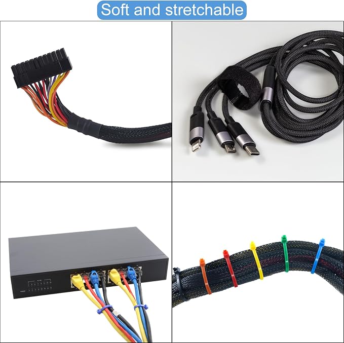25ft PET Expandable Wire Loom 1.2 inch, PET Braided Wire Sleeving Cable - Image 6