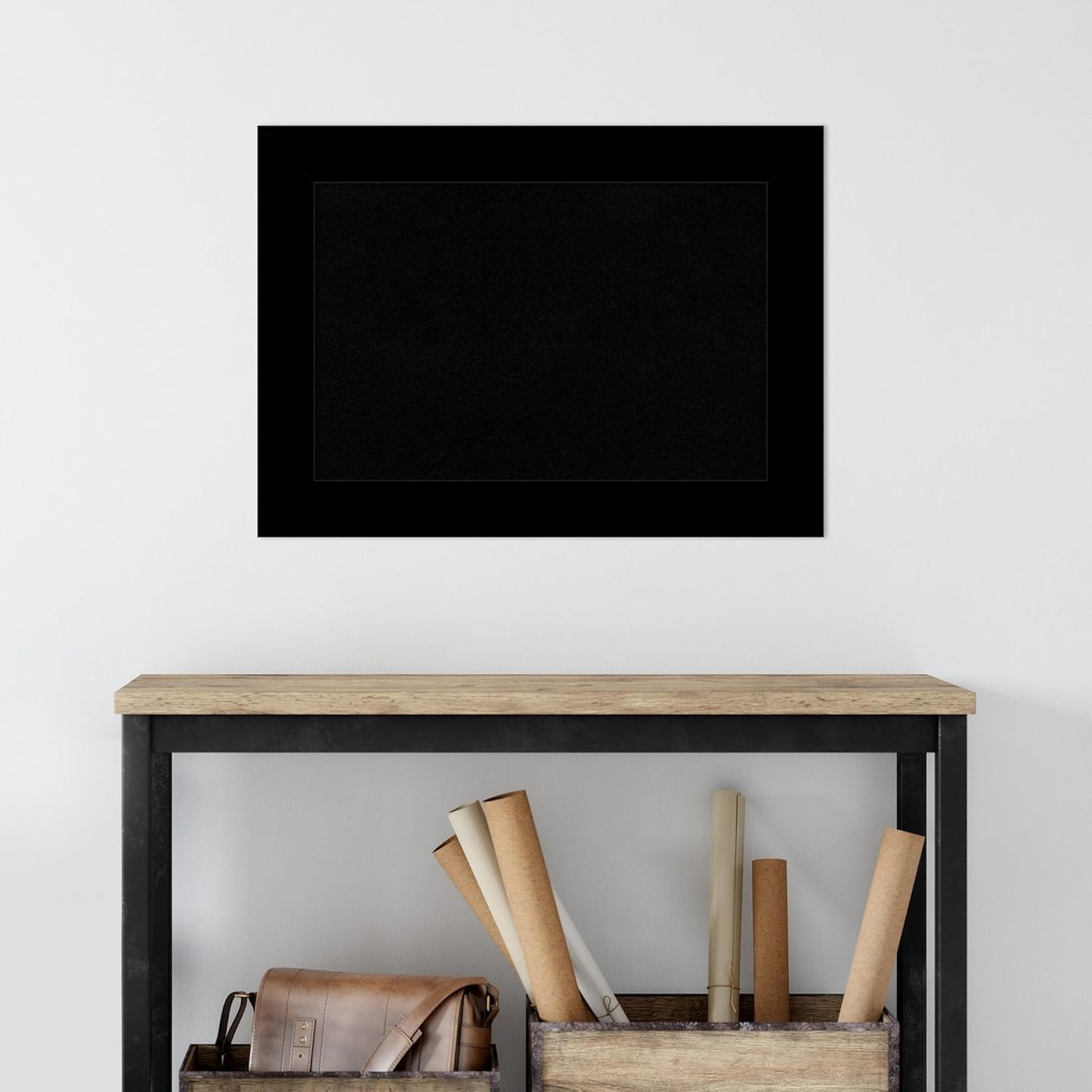 Amanti Art Black Cork Board for Wall, 21x29 Vision Board with Black Wood Frame, Medium Corkboard Office Decor for Home Organization, Casual Corkboard Pinboard to Display Items for Home Organization