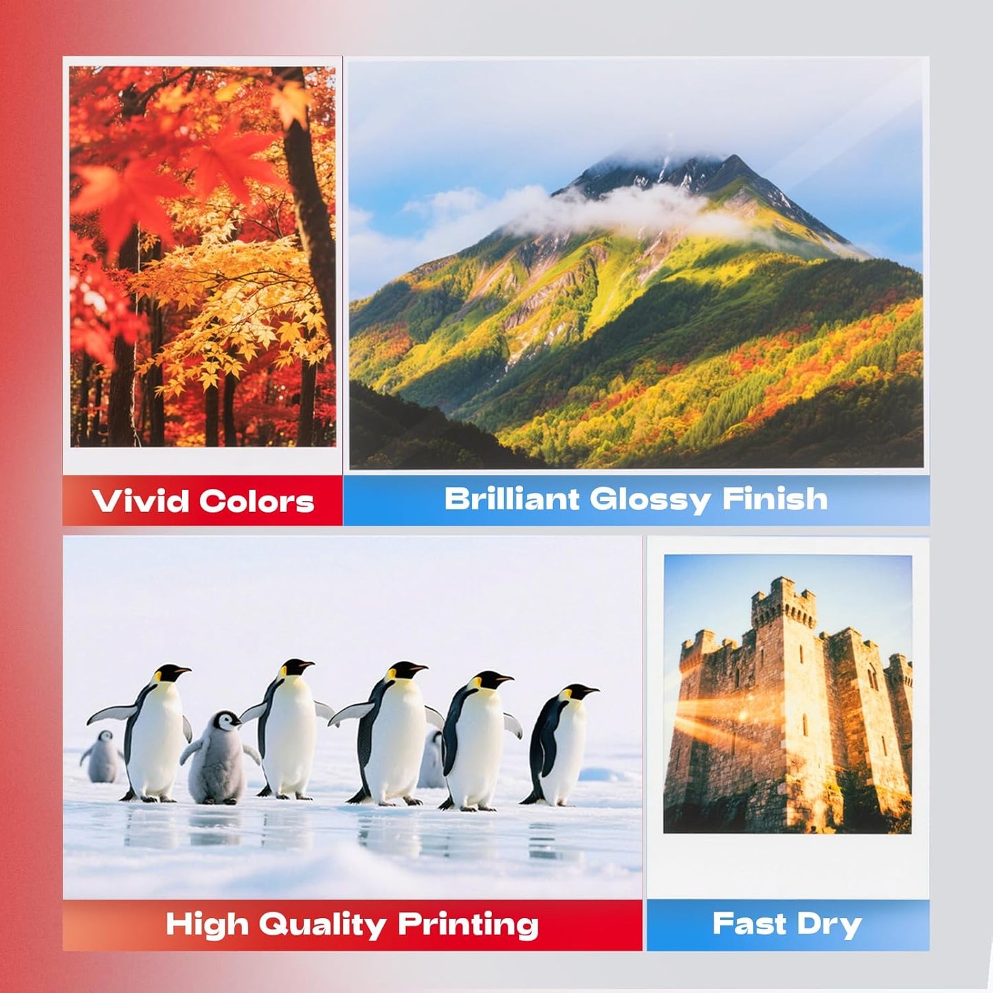 220 Sheets Inkjet Glossy Thin Paper 8.5x11 inch 30lb 120gsm A4 Letter Size For Brochure Printing, CustomChip Bag Party Favors,Single Side, Suitable for All Dye Ink HP001