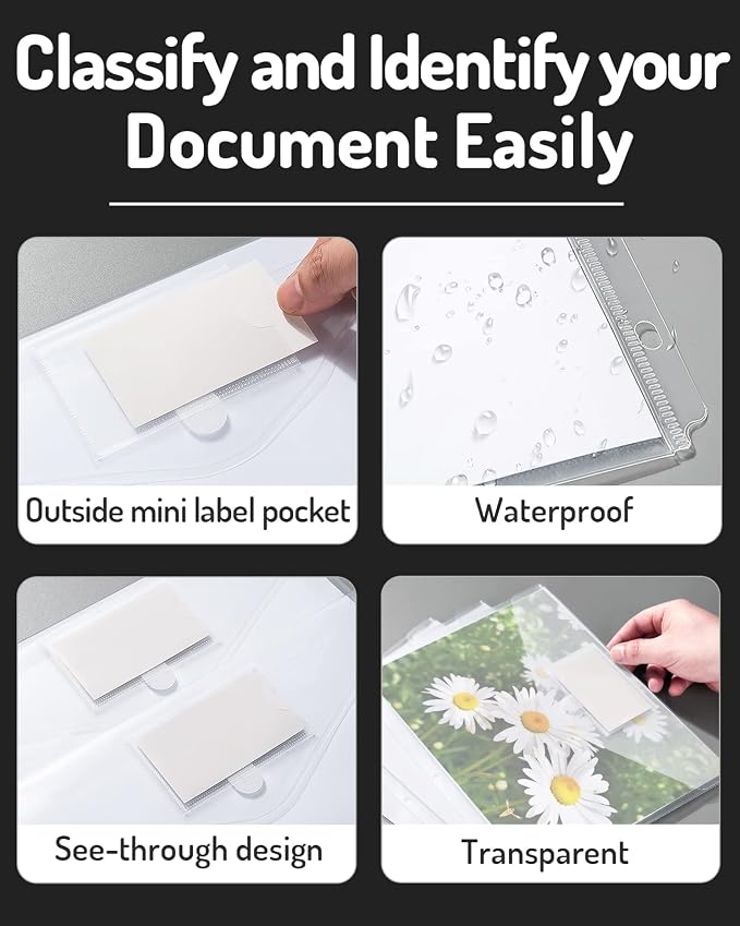 Forvencer Binder Pocket, 5 Pack Super Heavyweight Poly Binder Pocket - Image 7