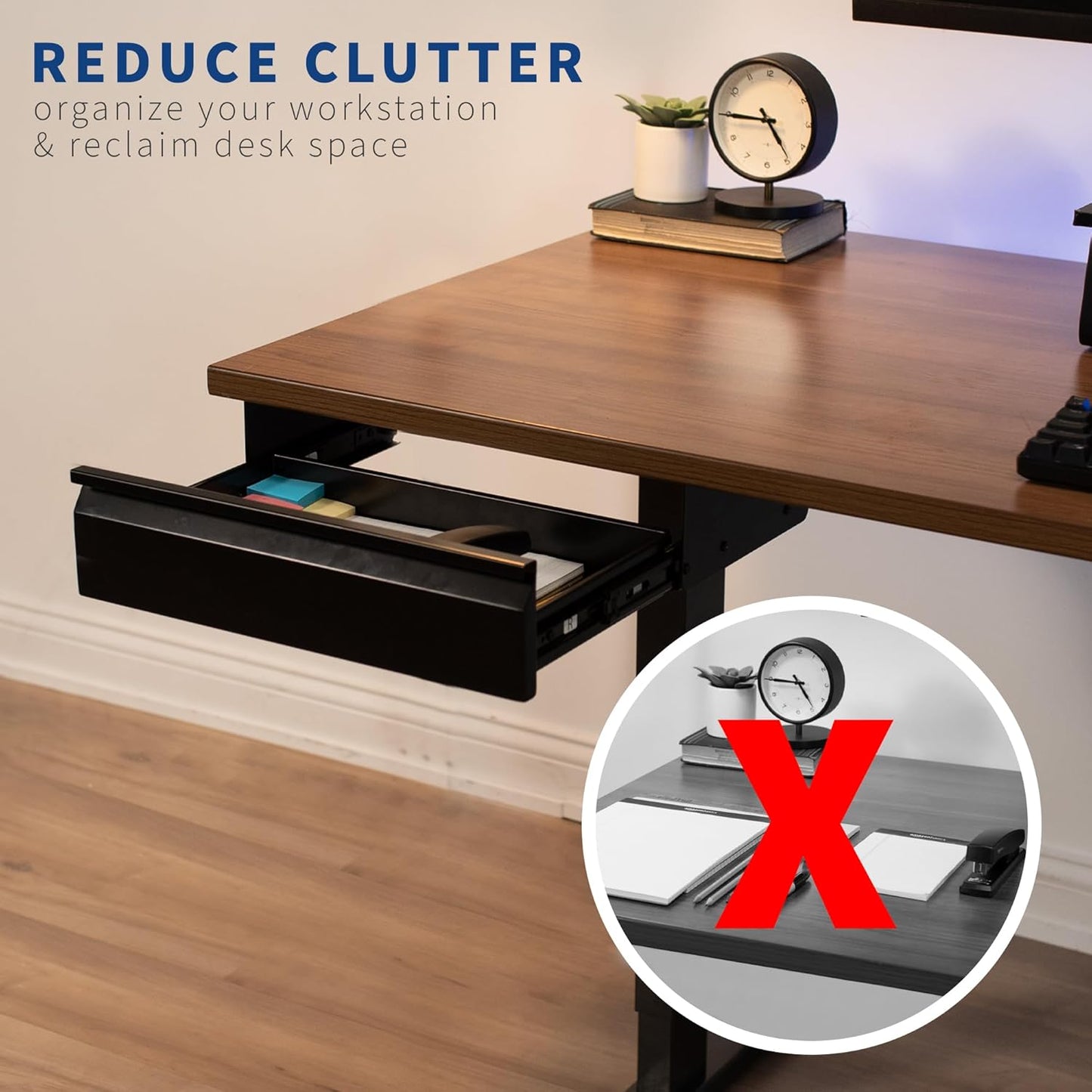 VIVO 16 inch Under Desk Slide Out Drawer without Shell, Home Office Storage Organizer, Black, DESK-AC03A-B
