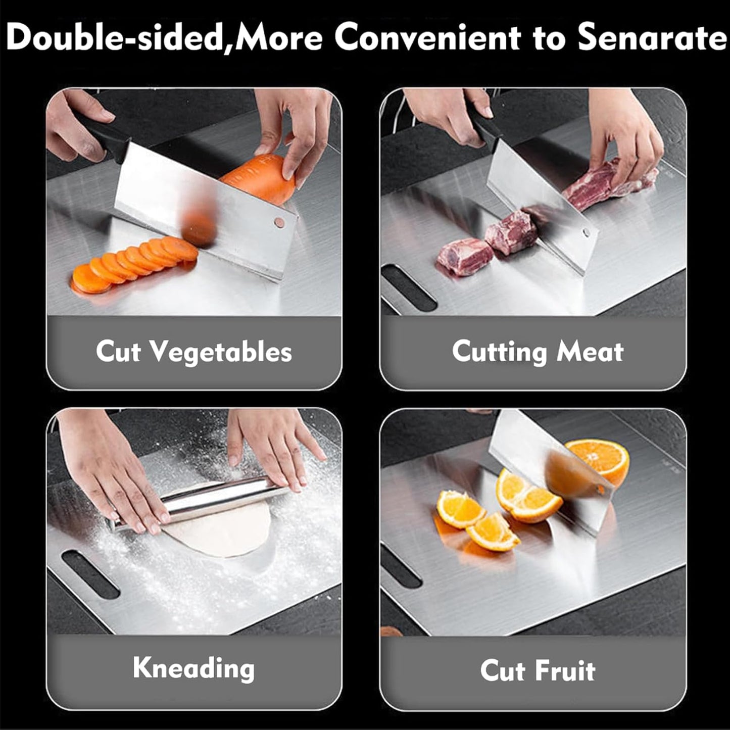 Titanium Cutting Board - 2 pack Titanium Cutting Boards for Kitchen,Double Sided Titanium Cutting Mat๏ผ7.67 * 11.81in๏ผ
