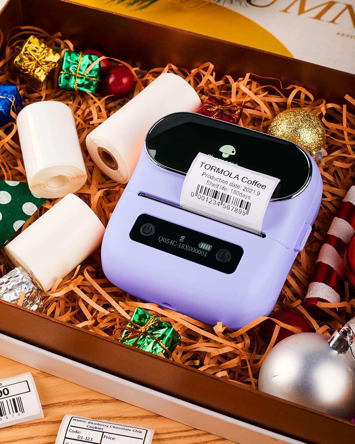 Phomemo Label Maker, Bluetooth Thermal Printer for Barcode, Address, Home, Mailing, Small Business,Clothing, Portable Label Maker Machine with 3 Label