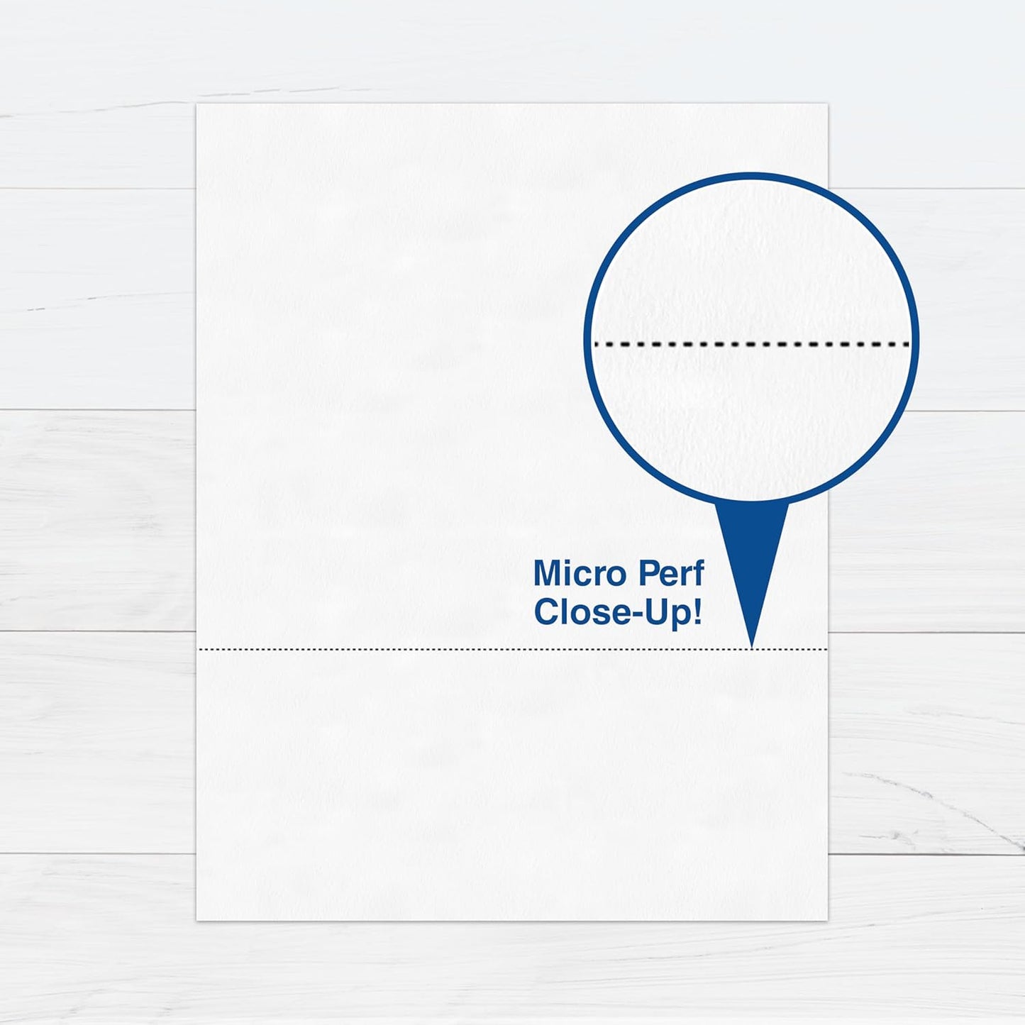 PrintWorks Professional 3 5/8" Horizontal Perforated Paper 8.5” x 11” - Perfect For W-2, 1099, & Statement Use - Made in the USA - 500 Sheets - 20 lb - Printer Compatible - White (04132)