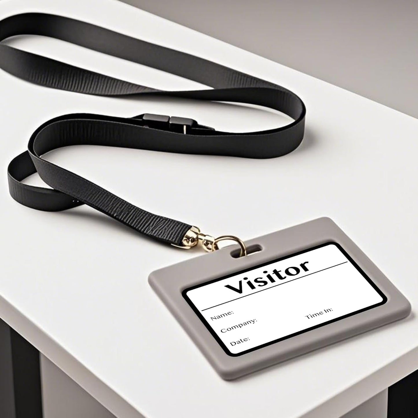 Visitor Pass Stickers – 300 Writable Name Tag Labels, 2 x 3 Inch, Self-Adhesive Identification Badges for Office, School, Events (300Pcs-Black)