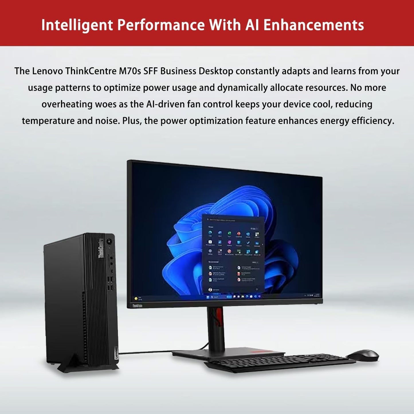 Lenovo ThinkCentre M70s Small Form Factor Business Desktop, 14th Gen Intel 10-Core i5-14400, 16GB DDR5 RAM, 1TB SSD, HDMI, DP, Wi-Fi 6, Windows 11 Pro, Bundle with Adata UC310 64GB USB Flash Drive