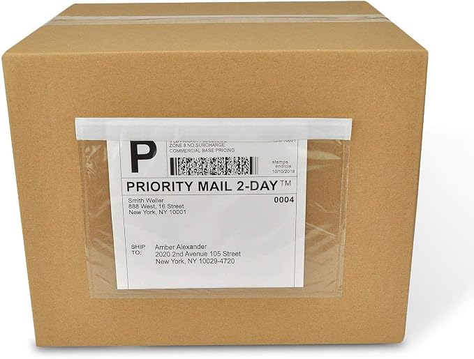 6" x 9" Clear Adhesive Packing List Envelopes Pouch Shipping Label Envelopes - Image 3