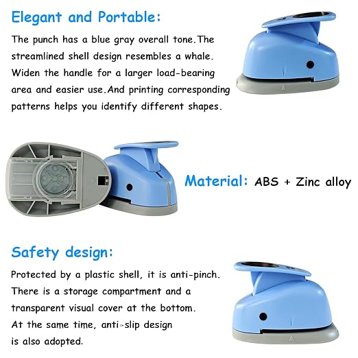 2‑Pcs Circle Hole Paper Punch Set, Puncher Cutting Diameter 3/4‑inch, 1‑inch | - Image 8
