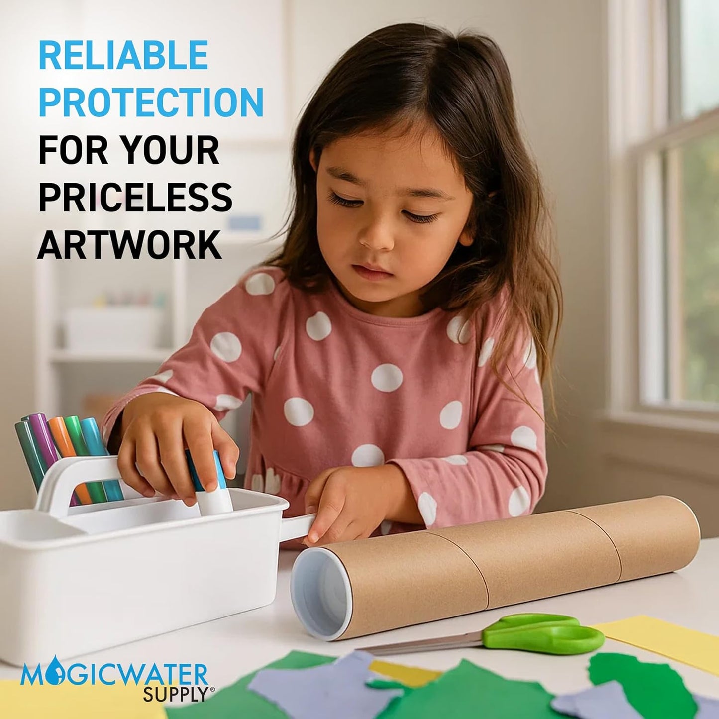 MagicWater Supply Mailing Tube - 1.5 in x 12 in - Kraft - 12 Pack - for Shipping and Storage of Posters, Arts, Crafts, and Documents